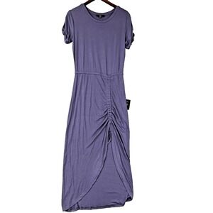 Nwt Lulus Womens Maxi Dress Size M Blue Slit Tulip Scrunch Drop Waist Casual